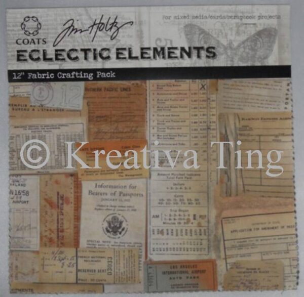 12×12″ Tim Holtz tyg 8 st Docum